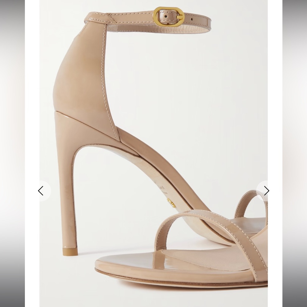 Stuart Weitzman Nudistsong Sandals in Nude Patent Leather - Picture 4 of 8